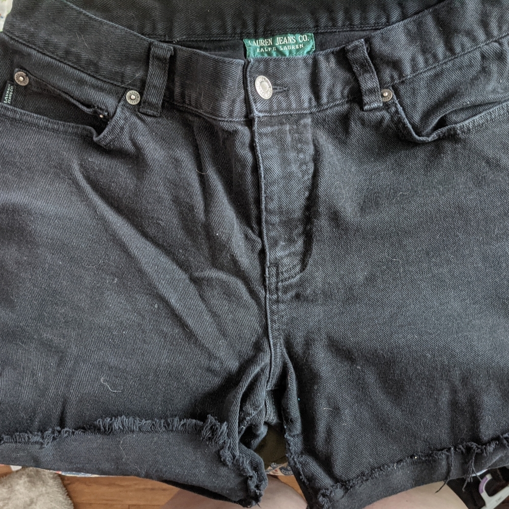 Ralph Lauren black high rise jean shorts